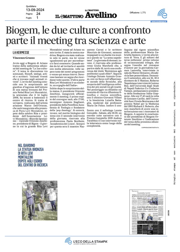 Biogem, le due culture a confronto parte il meeting tra scienza e arte